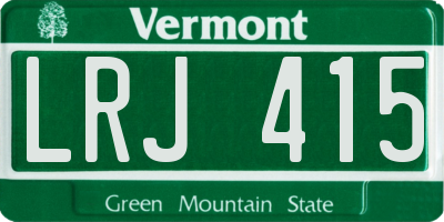 VT license plate LRJ415