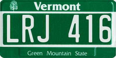 VT license plate LRJ416