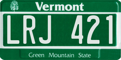 VT license plate LRJ421