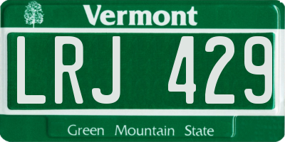 VT license plate LRJ429