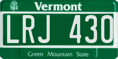 VT license plate LRJ430