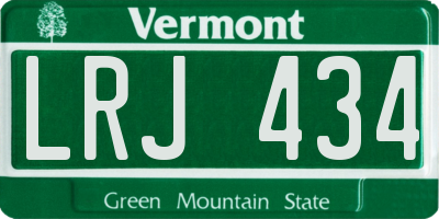 VT license plate LRJ434