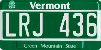 VT license plate LRJ436