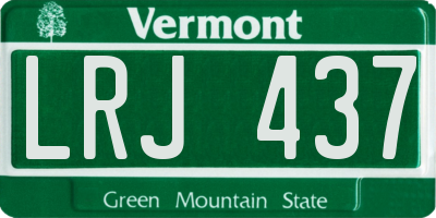 VT license plate LRJ437