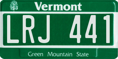 VT license plate LRJ441