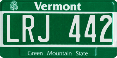 VT license plate LRJ442
