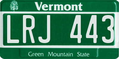 VT license plate LRJ443