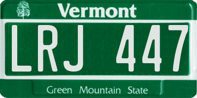 VT license plate LRJ447