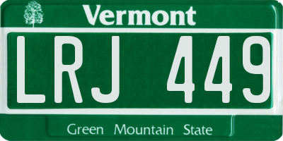 VT license plate LRJ449