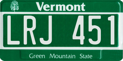 VT license plate LRJ451