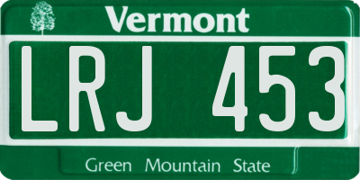 VT license plate LRJ453