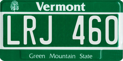 VT license plate LRJ460