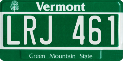 VT license plate LRJ461