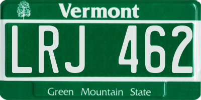 VT license plate LRJ462