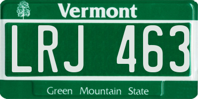 VT license plate LRJ463