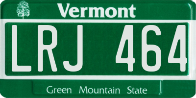 VT license plate LRJ464