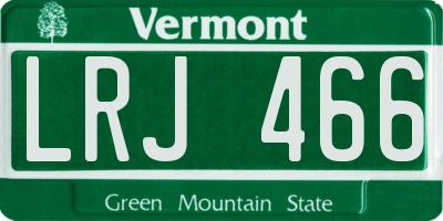 VT license plate LRJ466