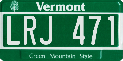 VT license plate LRJ471