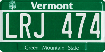 VT license plate LRJ474