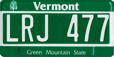 VT license plate LRJ477