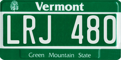 VT license plate LRJ480