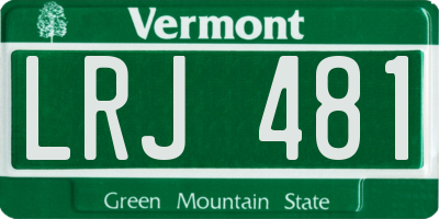VT license plate LRJ481
