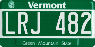 VT license plate LRJ482