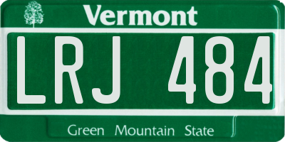 VT license plate LRJ484