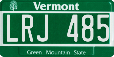 VT license plate LRJ485