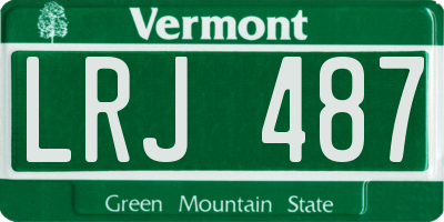 VT license plate LRJ487