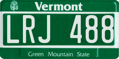 VT license plate LRJ488