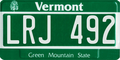 VT license plate LRJ492