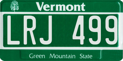 VT license plate LRJ499