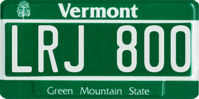 VT license plate LRJ800