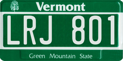 VT license plate LRJ801