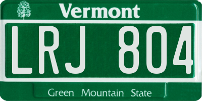 VT license plate LRJ804