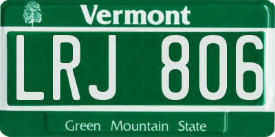 VT license plate LRJ806