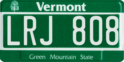VT license plate LRJ808