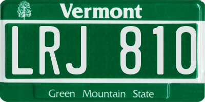 VT license plate LRJ810