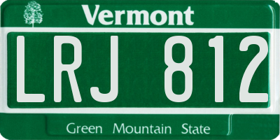 VT license plate LRJ812