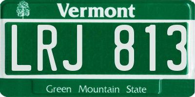 VT license plate LRJ813