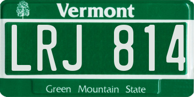 VT license plate LRJ814