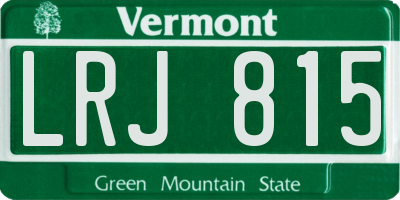 VT license plate LRJ815
