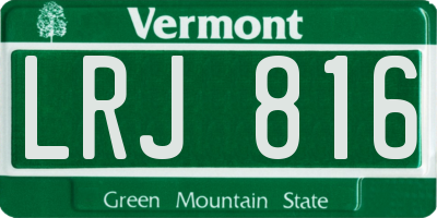 VT license plate LRJ816