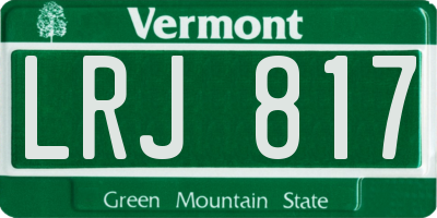 VT license plate LRJ817