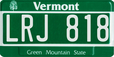 VT license plate LRJ818