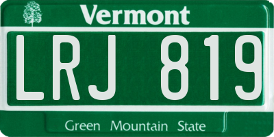VT license plate LRJ819