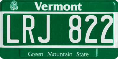 VT license plate LRJ822