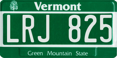 VT license plate LRJ825