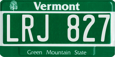 VT license plate LRJ827